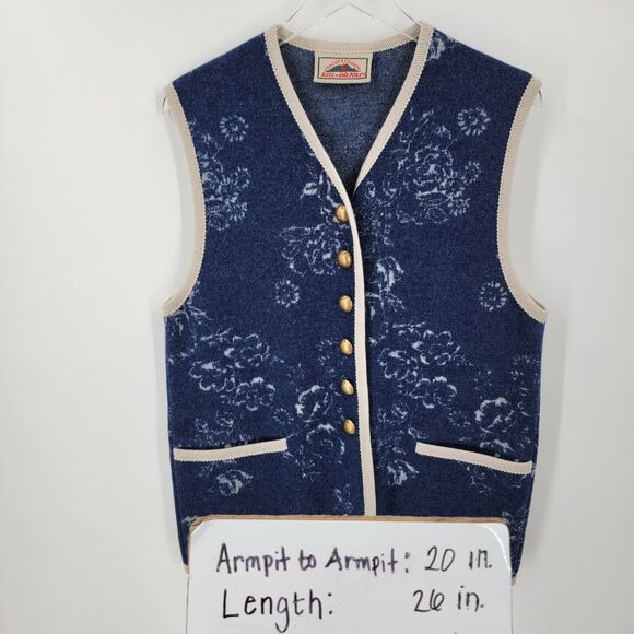 Kitz Pichler Tracht and Country Vest Womens 8 Wool Floral Pockets Flaw - Picture 16 of 16